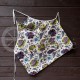 Colourful half-linen kitchen apron "Flowers"